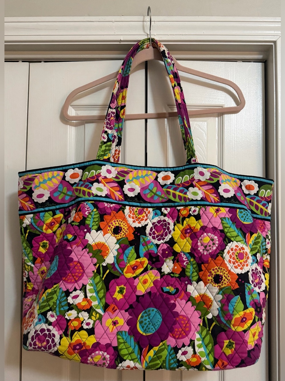 Vera Bradley Bright Floral Quilted Tote in Va Va Bloom